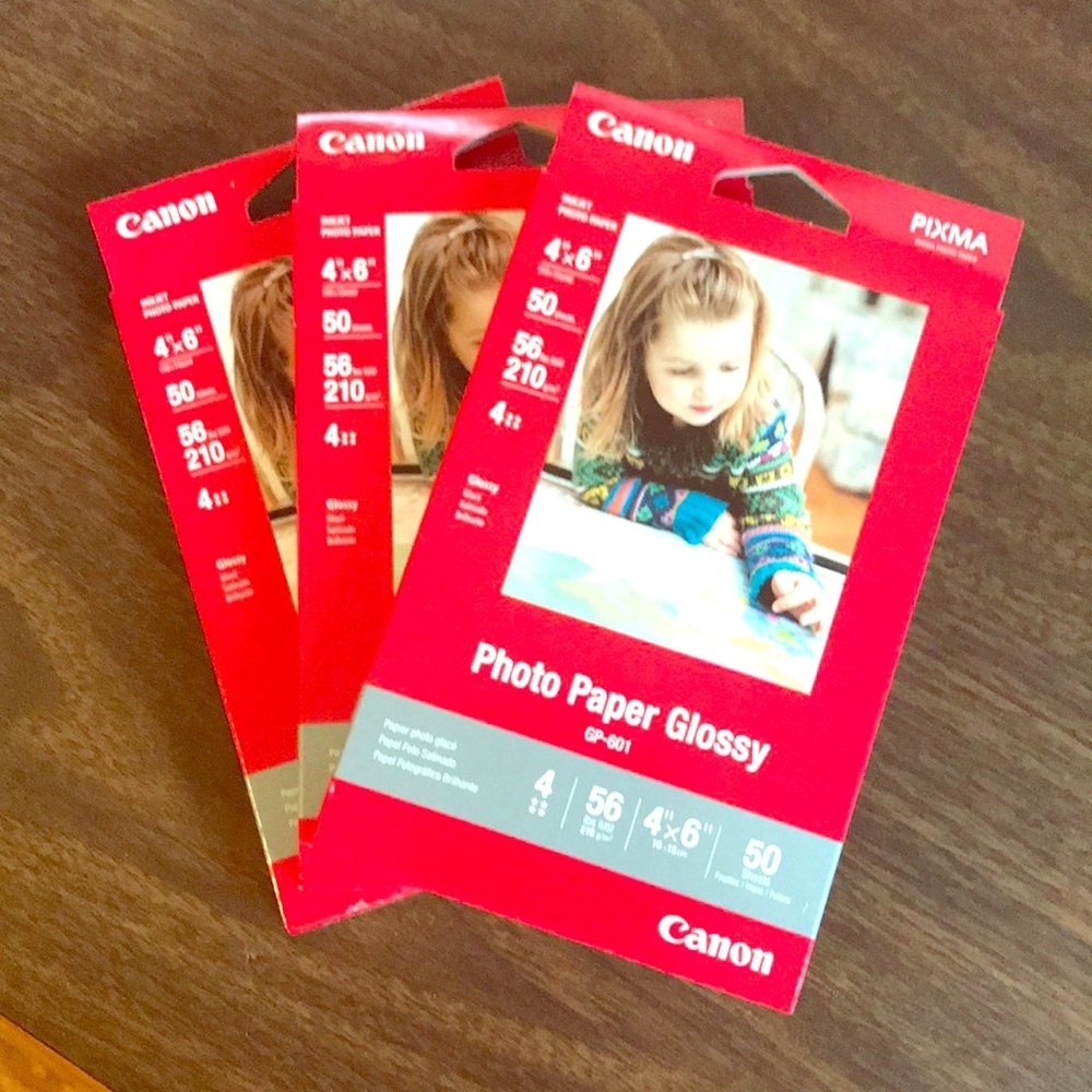 3/$12; three boxes CANON glossy photo paper:4 x 6